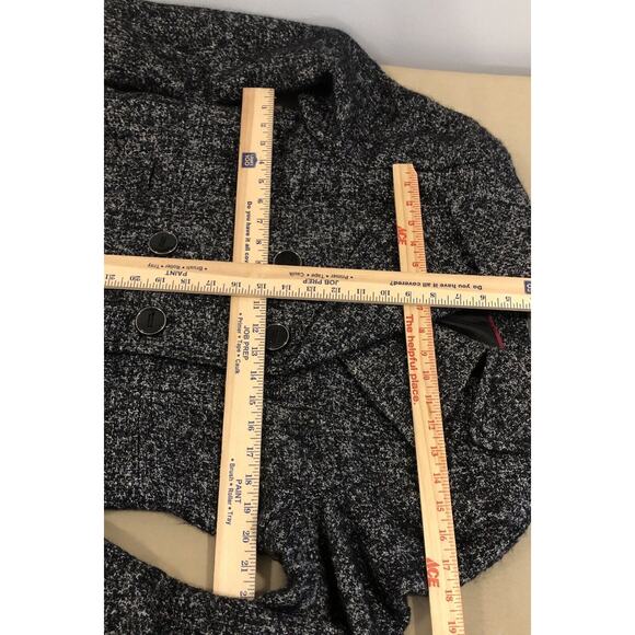 Kenneth Cole Wool Blend Peacoat Jacker Small White Black Speckled Double Bre - Picture 8 of 11